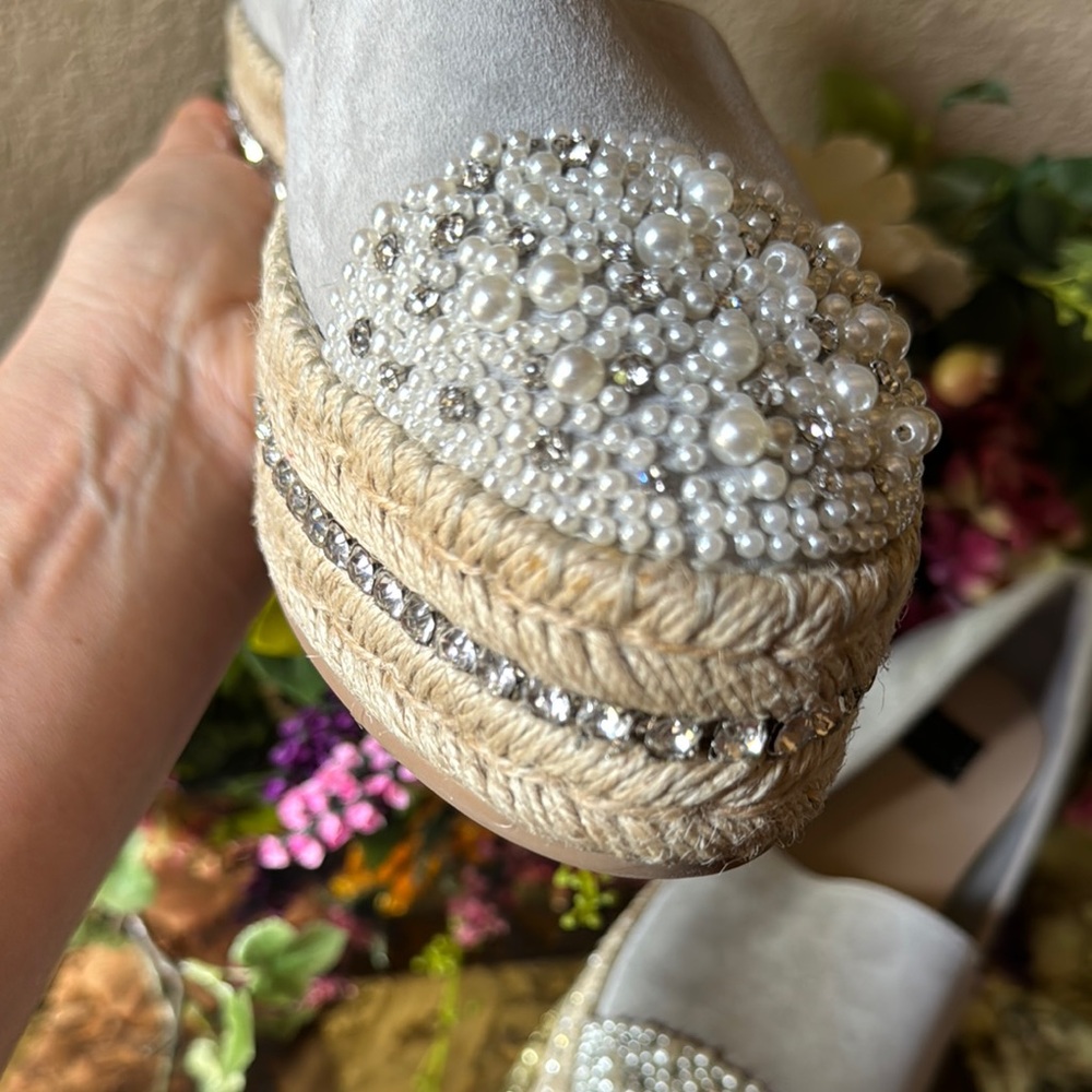 White House Black Market Gray Espadrilles with Elegant Design